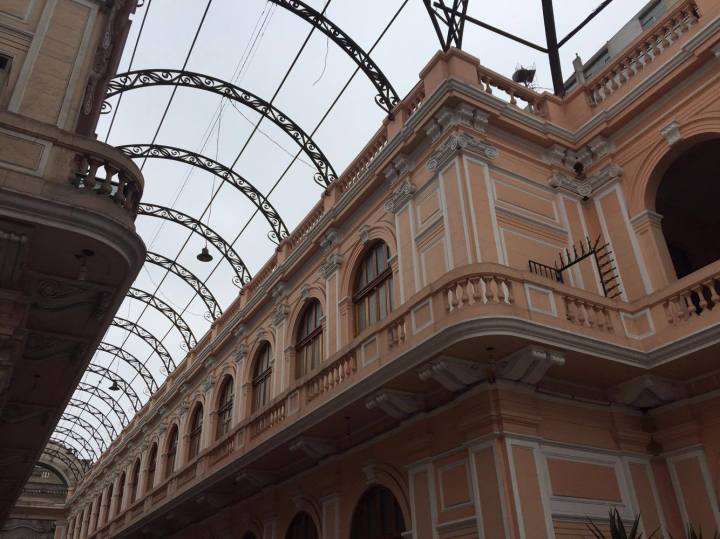 No cat pictures taken with our phones, but here's the totally-not-bleak inside of a shopping center in Lima.